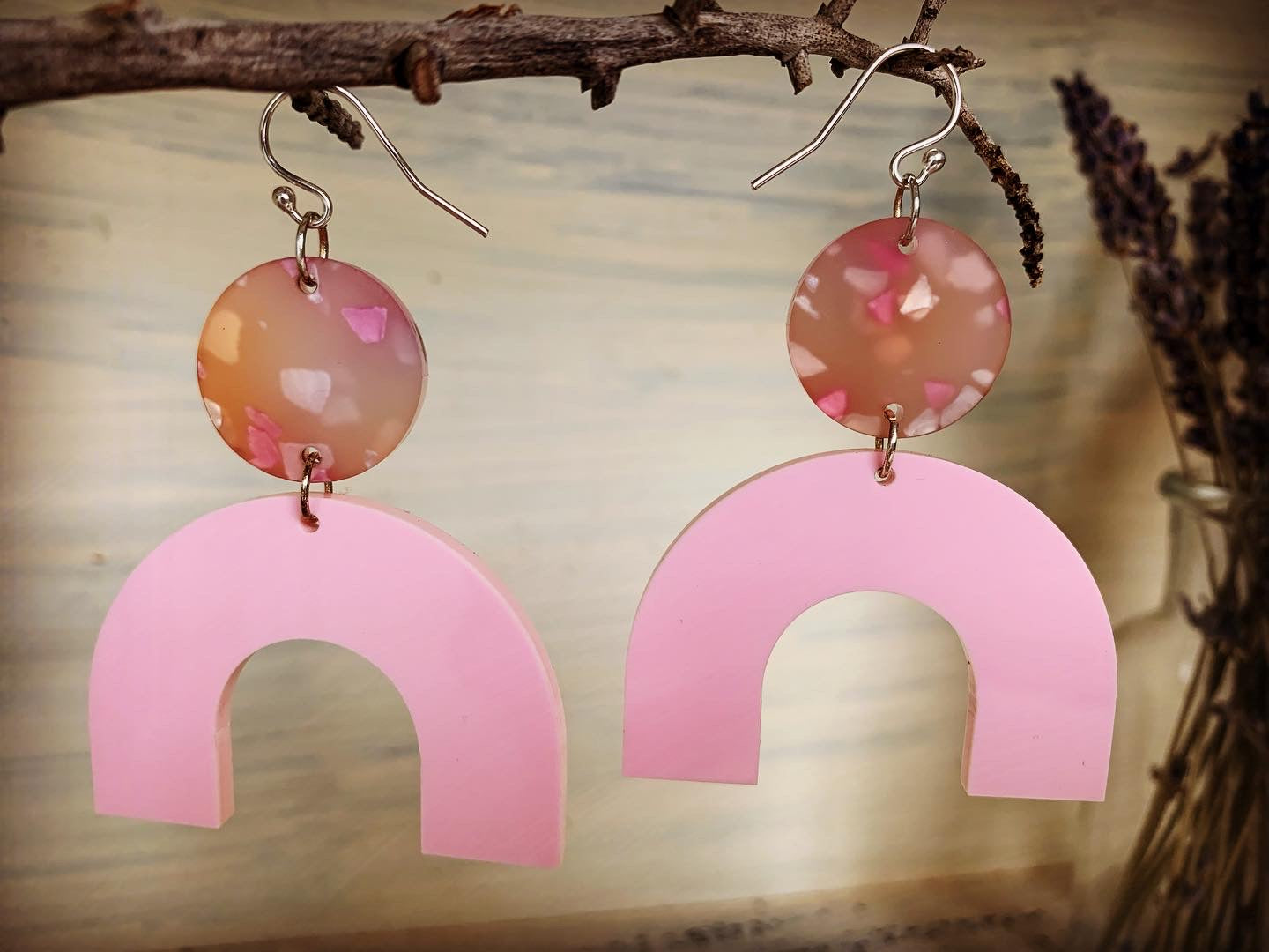 Pink Arch Earring