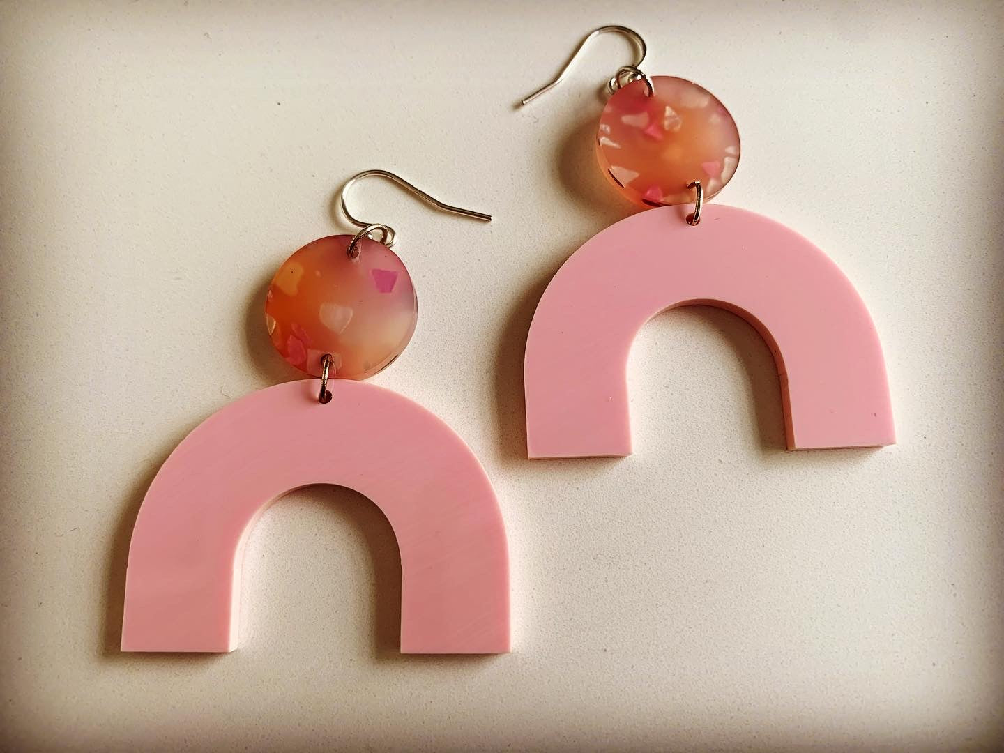 Pink Arch Earring