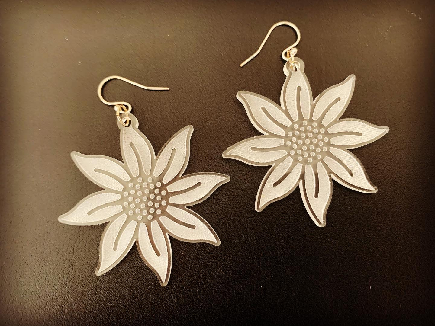 Clear Acrylic Flower Earrings