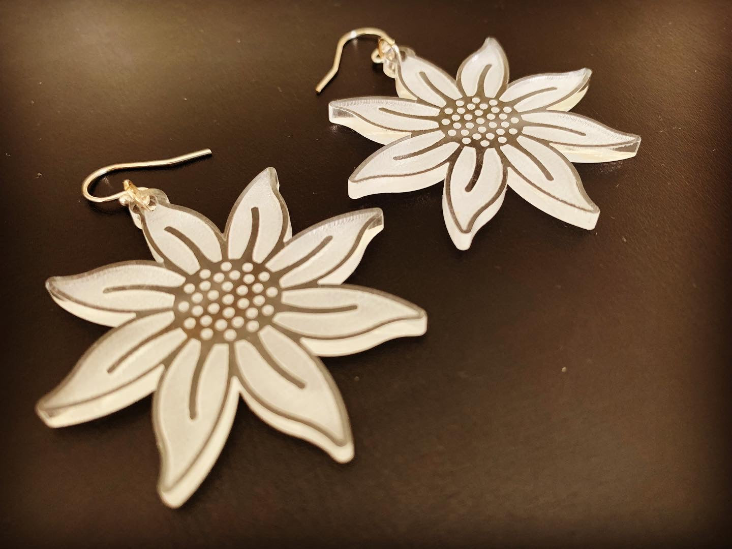 Clear Acrylic Flower Earrings