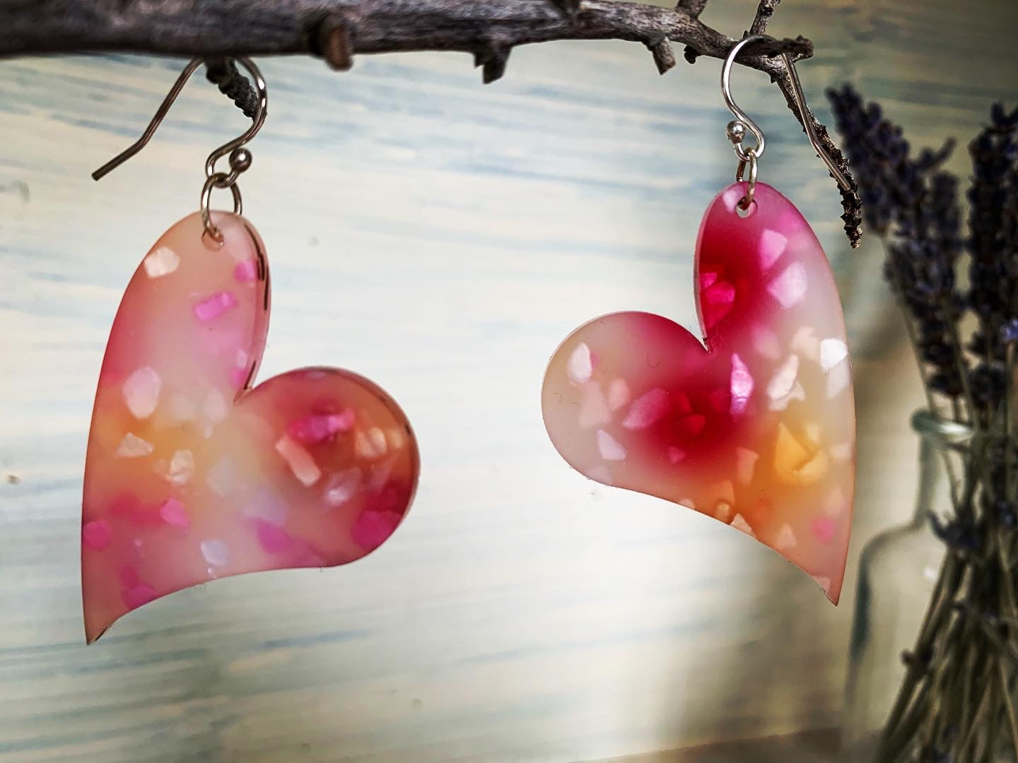 Peony Heart Earrings