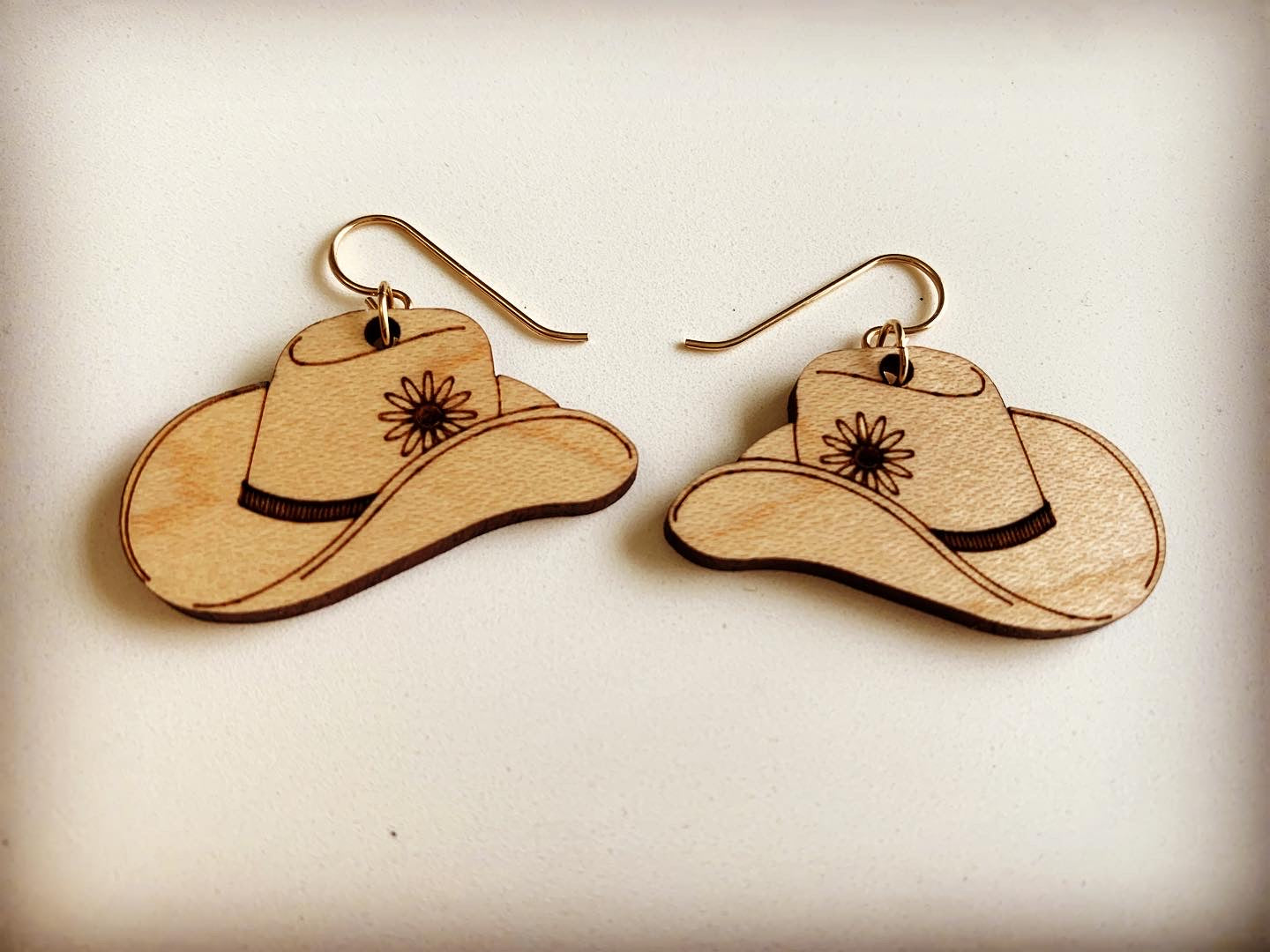 Western Cowgirl Flower Hat Earrings