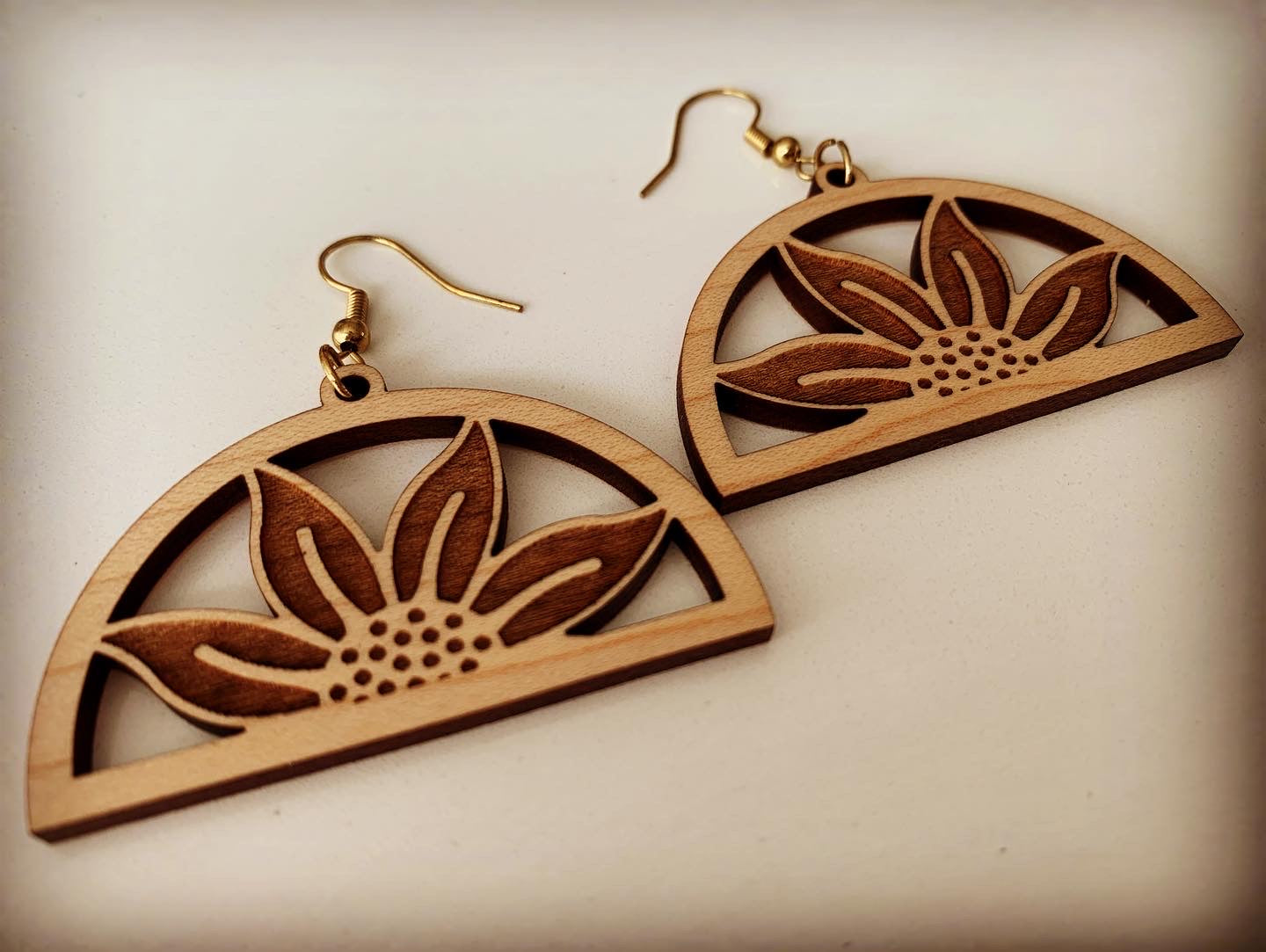 Half-Circle Flower Earrings