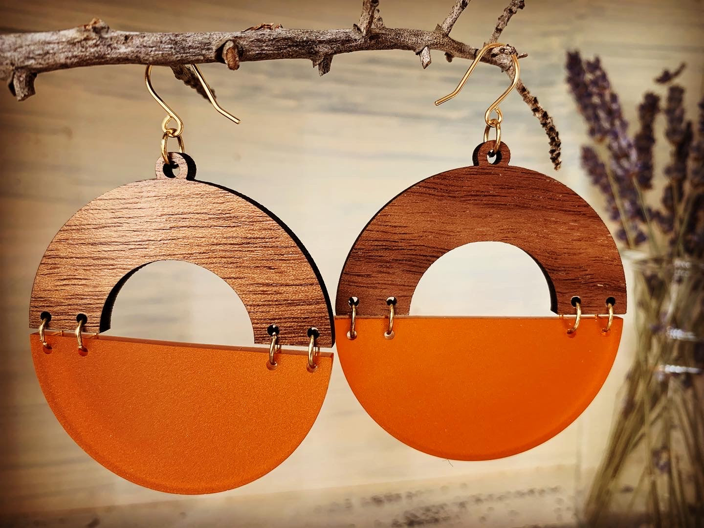 Two-piece Circle & Arch Earrings