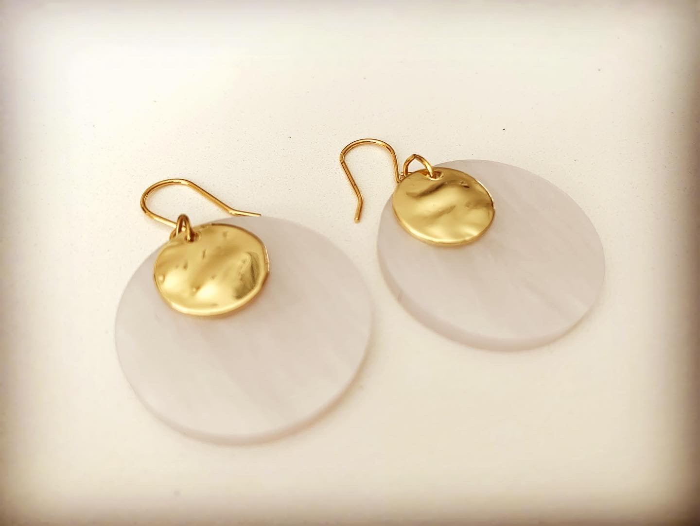 White Pearl Circular Earrings